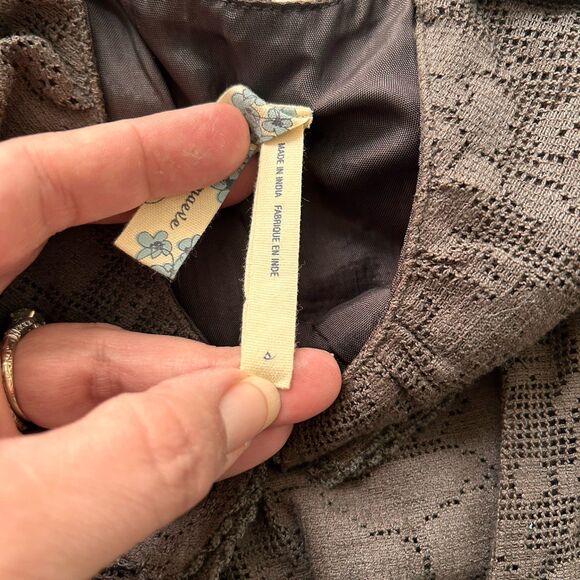 Anthropologie Maeve Dress Sleeveless Lace Gray Size Small Mini Cottagecore Fairy - Picture 4 of 8